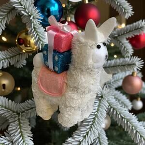 Llama/Alpaca Christmas Ornament Glitter Presents-Cute Holiday Decor Gift
